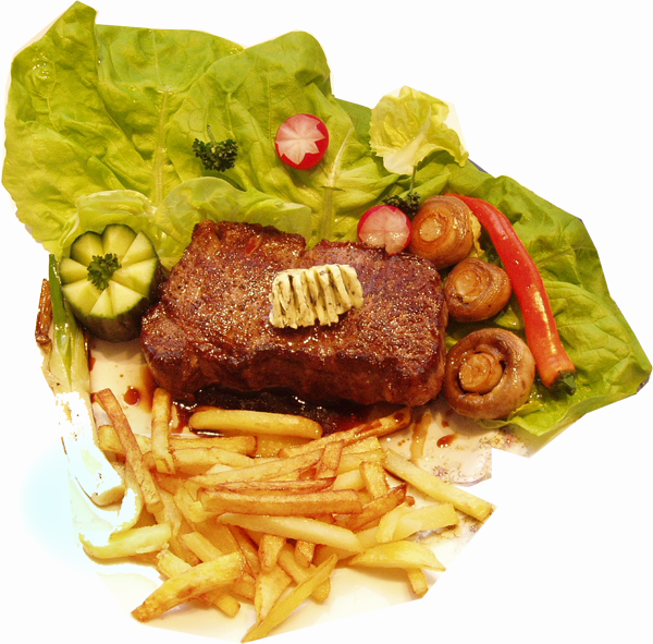 steak auf salat